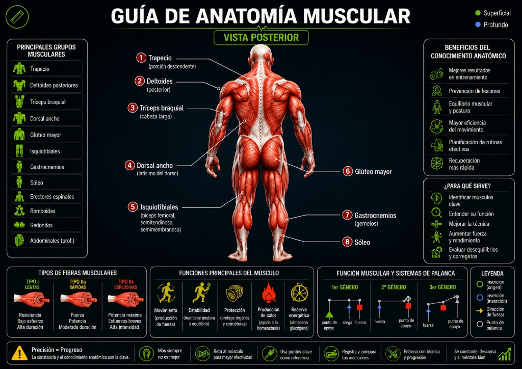 Guía de Anatomía Muscular KINEXAZ - Vista Posterior